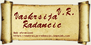 Vaskrsija Radančić vizit kartica